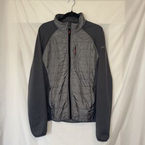 ORVIS Men's Gray XL Hybrid Puffer Casual Fleece Jacket Full Zip Softshell